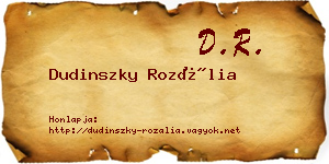 Dudinszky Rozália névjegykártya